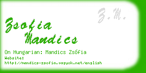 zsofia mandics business card